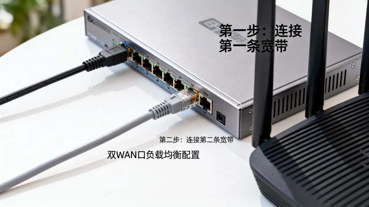 两条宽带接一个服务器怎么设置，双WAN口负载均衡怎么配置