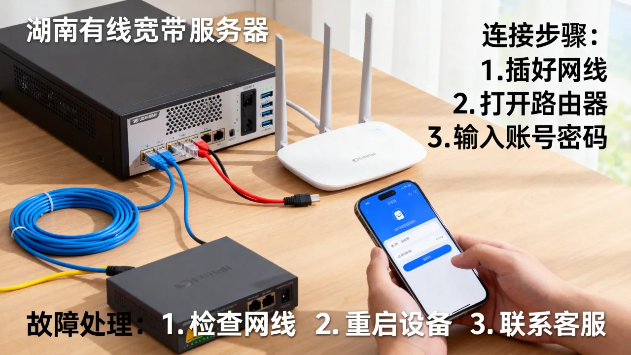 湖南有线宽带服务器怎么连接，故障怎么办？