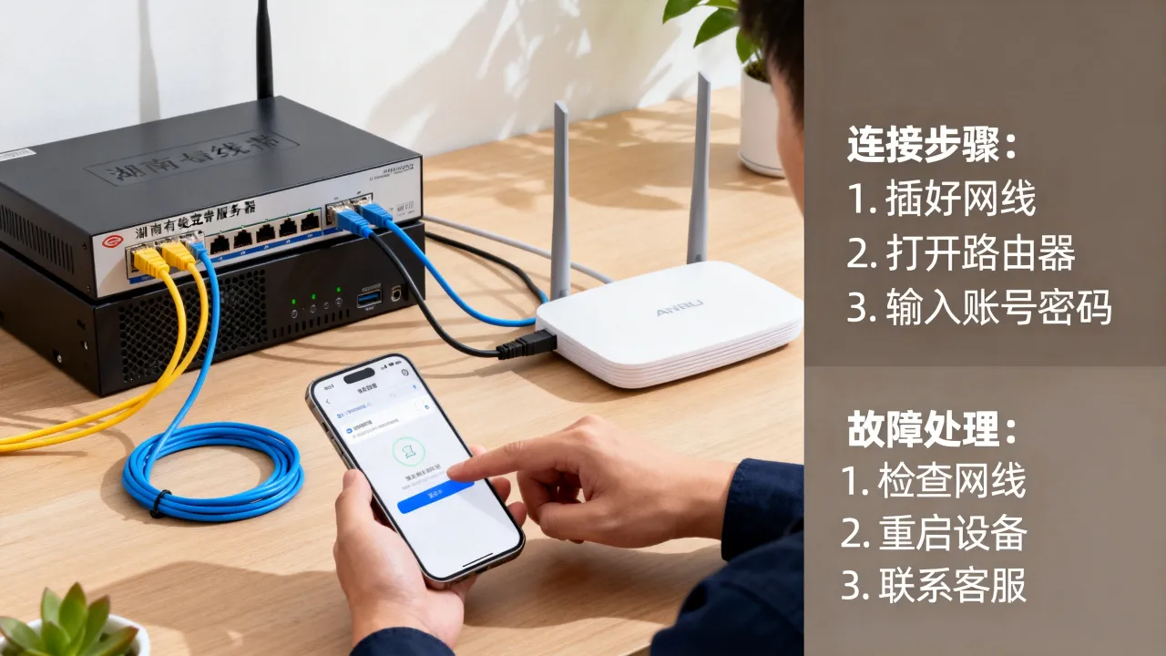 湖南有线宽带服务器怎么连接，故障怎么办？