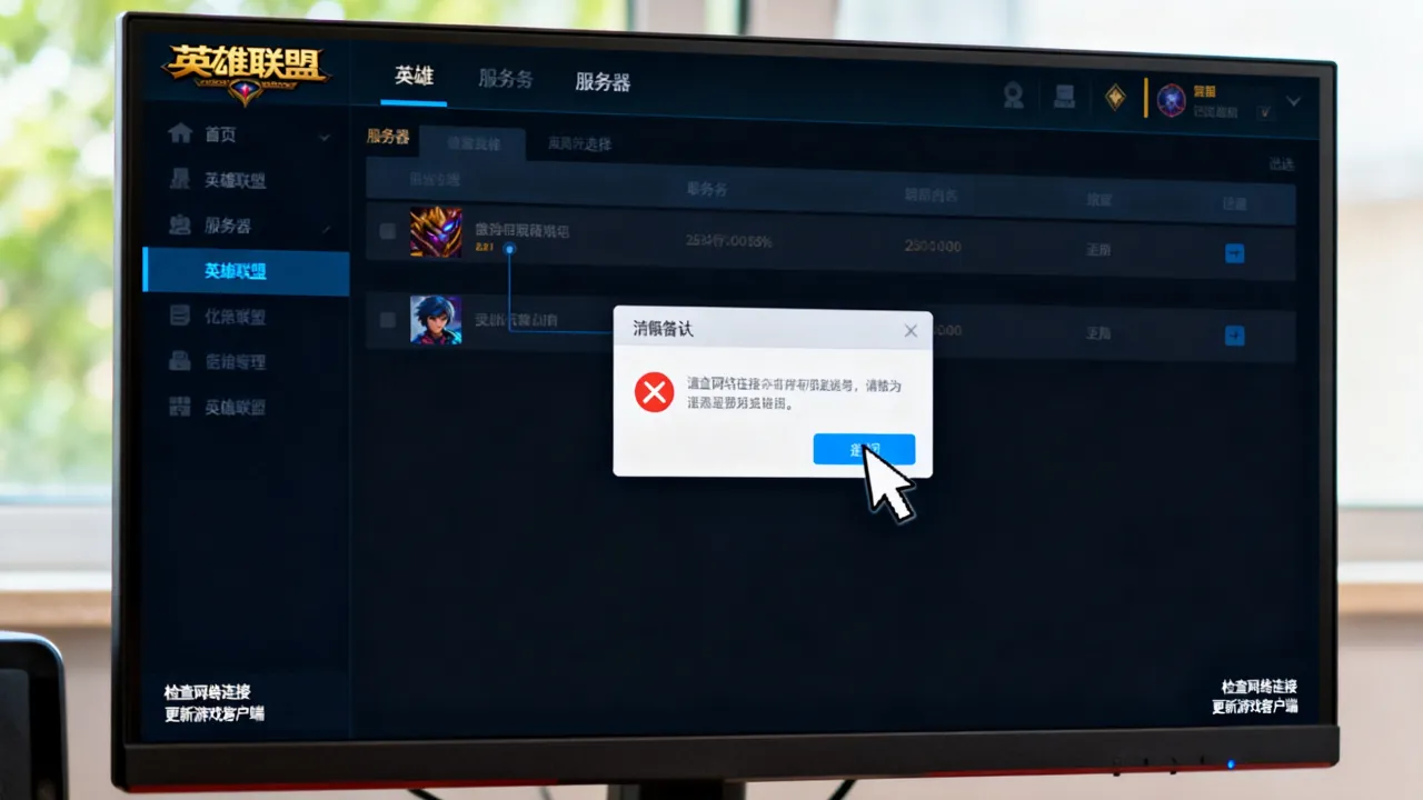 为什么lol选择服务器后就闪退，英雄联盟点击服务器闪退怎么办