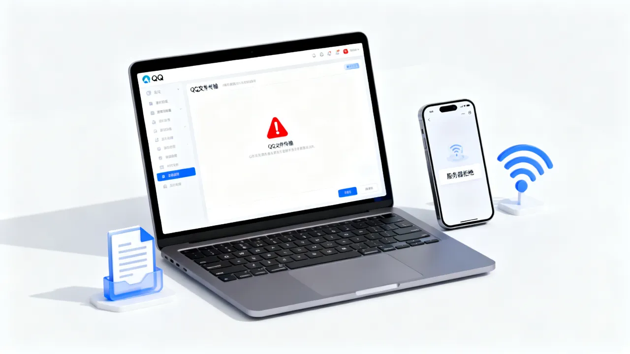 qq号传送文件为什么服务器拒绝，怎么解决？