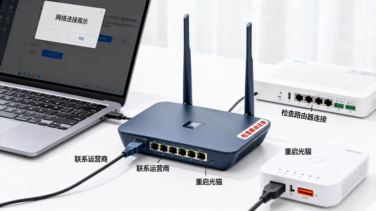 宽带服务器不可用是什么原因,网络连接失败怎么解决?