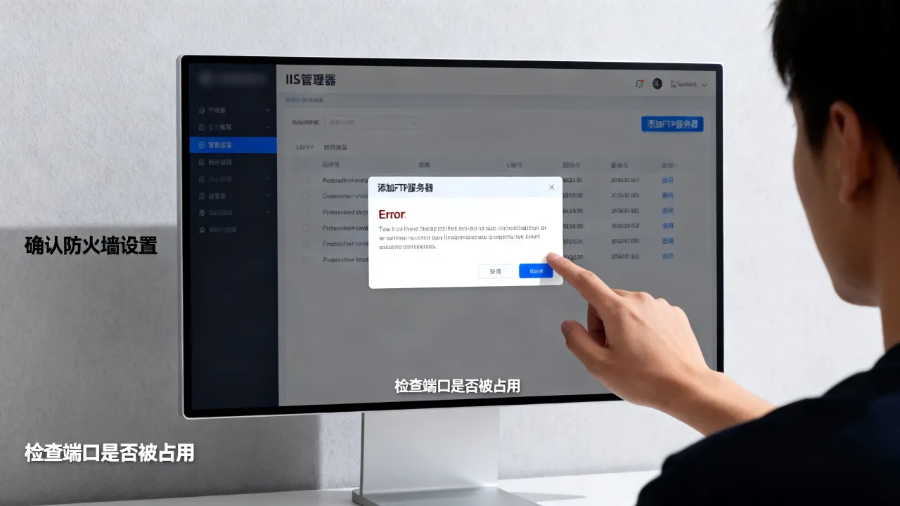 IIS为什么不能添加FTP服务器？如何解决添加失败问题