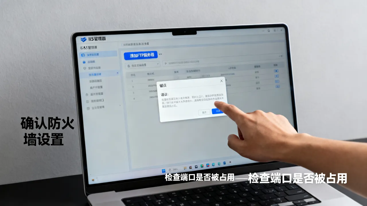 IIS为什么不能添加FTP服务器？如何解决添加失败问题