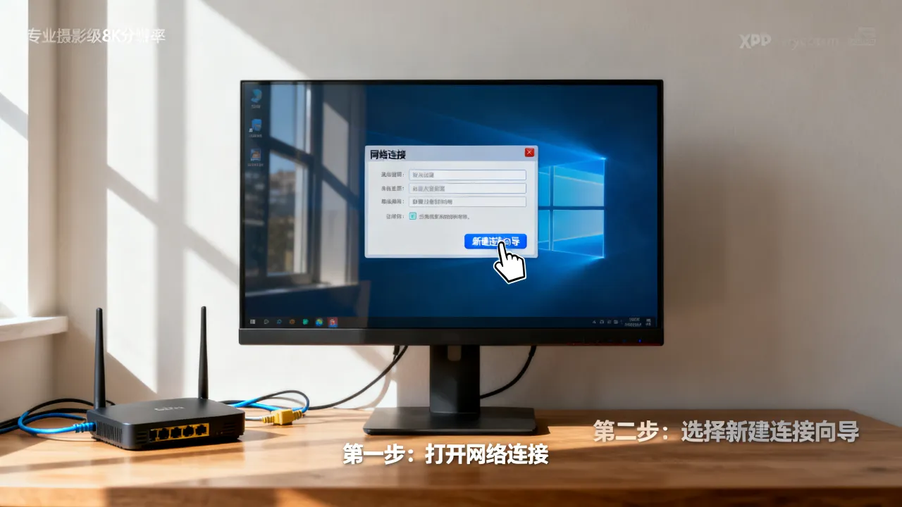 xp系统怎么添加新的宽带连接服务器，宽带连接怎么设置？