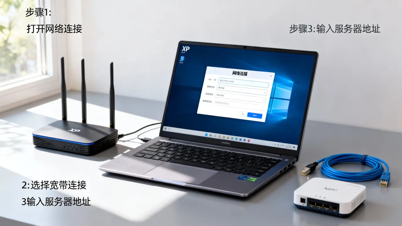 怎么添加XP宽带连接,无线网络连接服务器怎么设置? 怎么添加XP宽带连接,无线网络连接服务器怎么设置?