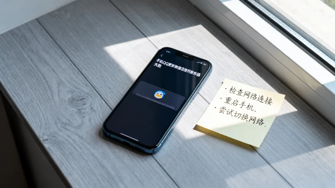 手机QQ为什么更新数据连接到服务器，更新数据连接失败怎么办。