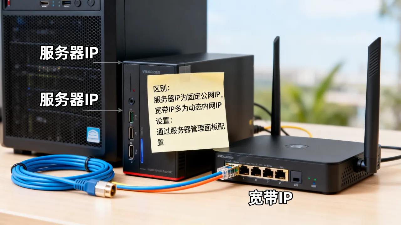 服务器IP和宽带IP有什么区别？，服务器IP怎么设置