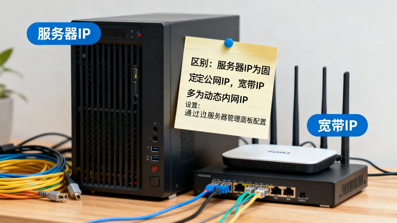 服务器IP和宽带IP有什么区别？，服务器IP怎么设置