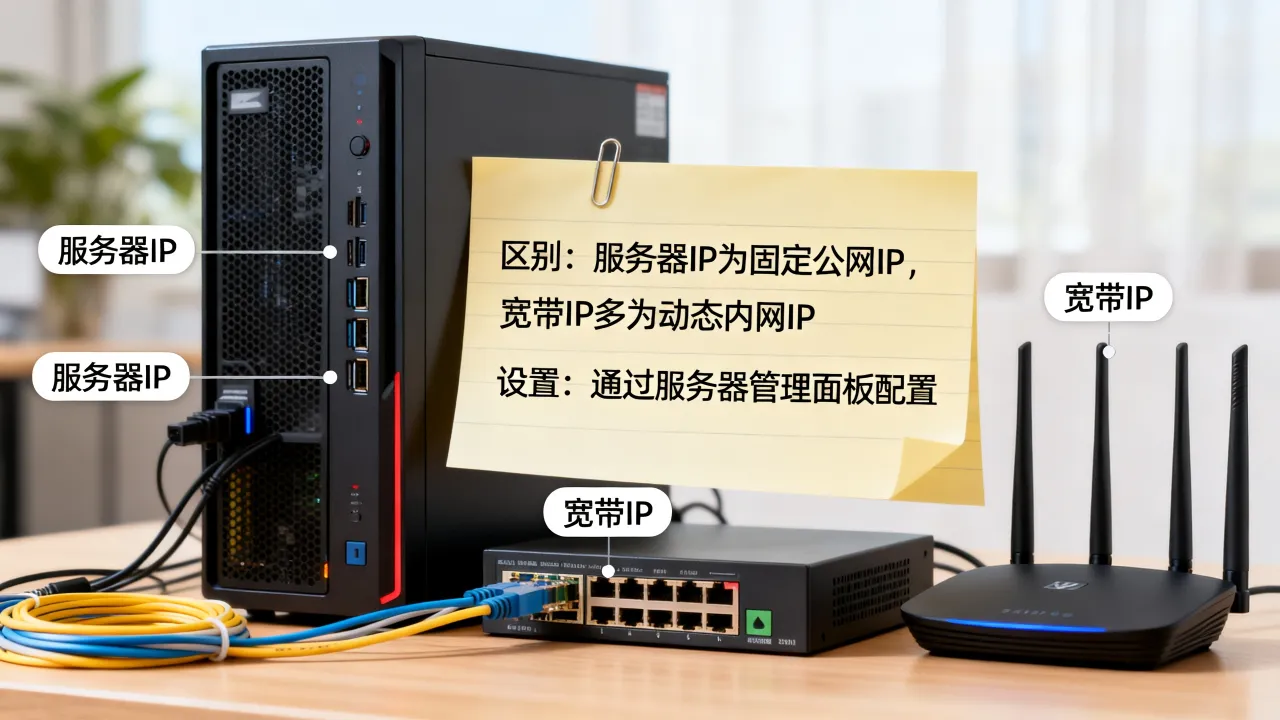 服务器IP和宽带IP有什么区别？，服务器IP怎么设置