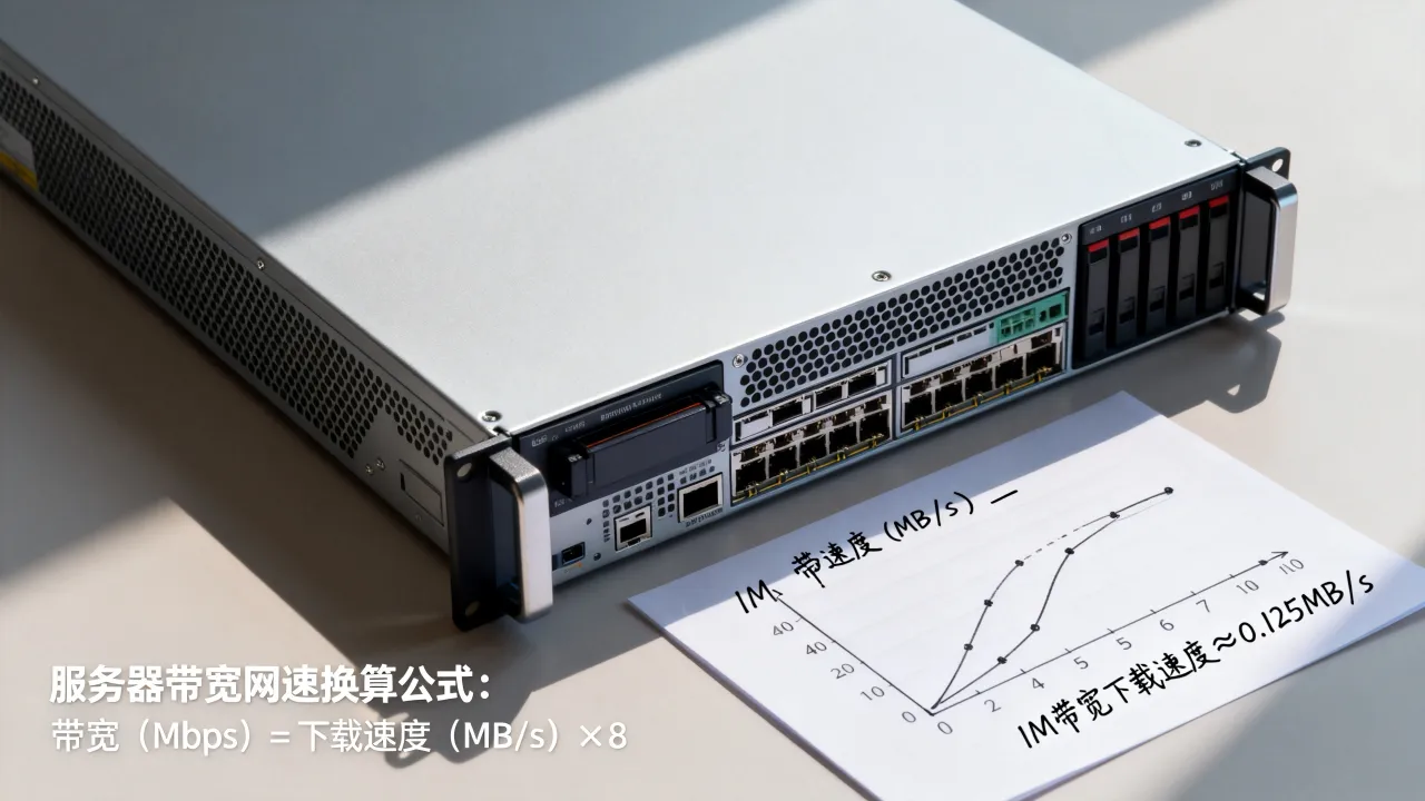 服务器网速怎么计算，服务器带宽网速换算公式及1M带宽下载速度
