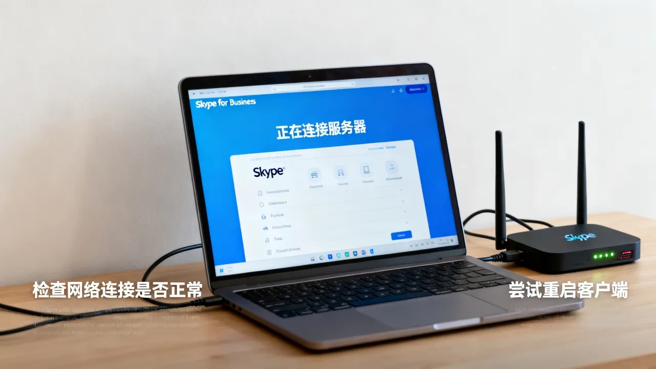 为什么lync一直连接服务器，skype for business客户端一直显示正在连接服务器怎么办