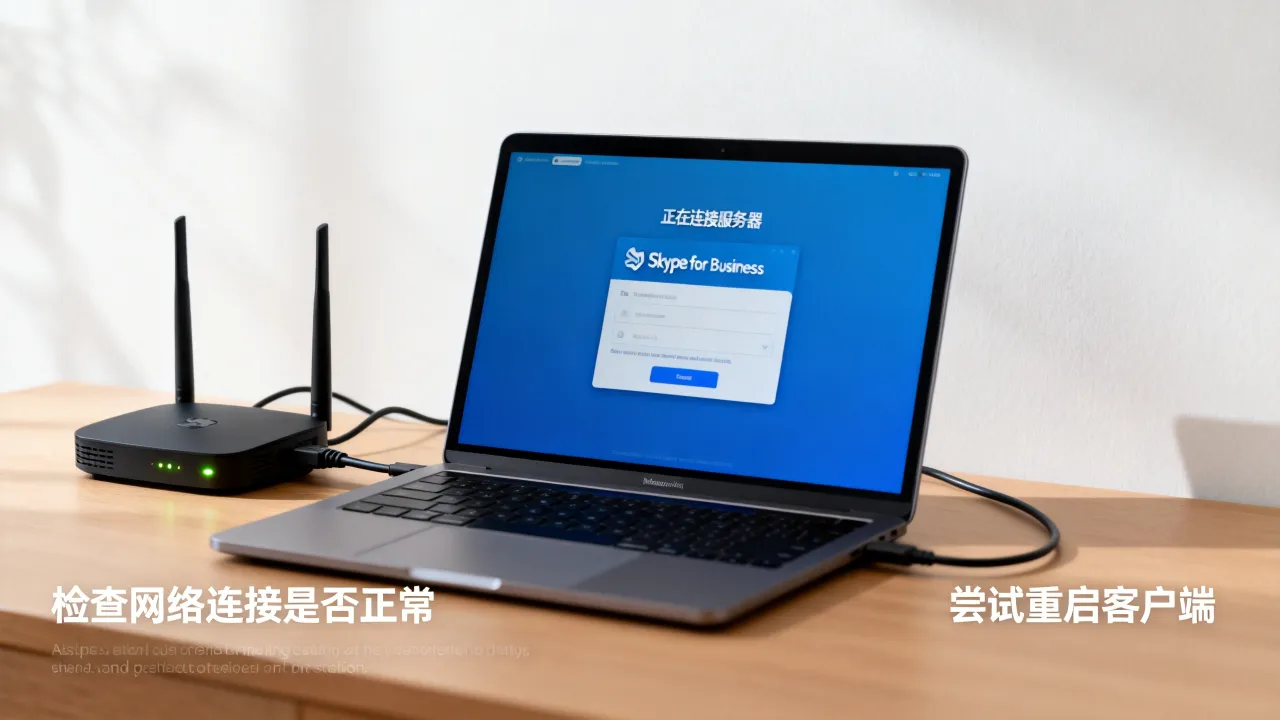 为什么lync一直连接服务器，skype for business客户端一直显示正在连接服务器怎么办