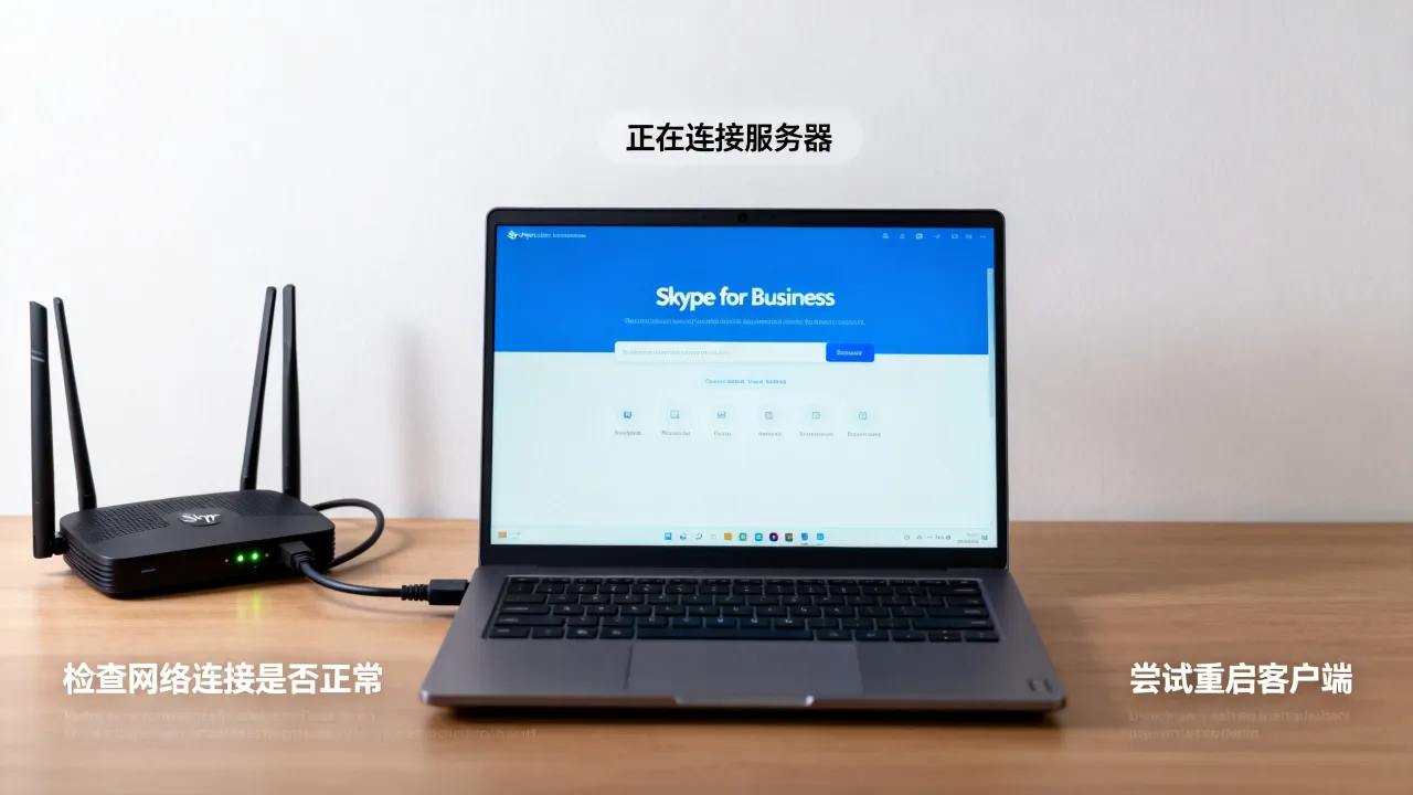 为什么lync一直连接服务器，skype for business客户端一直显示正在连接服务器怎么办