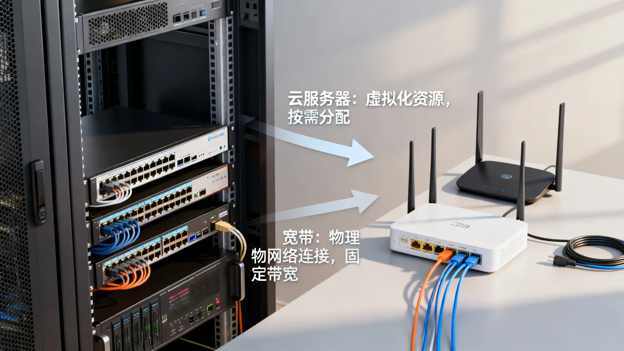 云服务器和宽带一样吗，云服务器和宽带有什么区别哪个好？