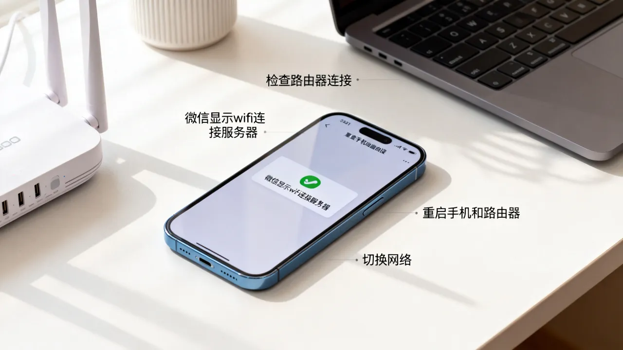 为什么微信会显示wifi连接服务器，怎么解决？