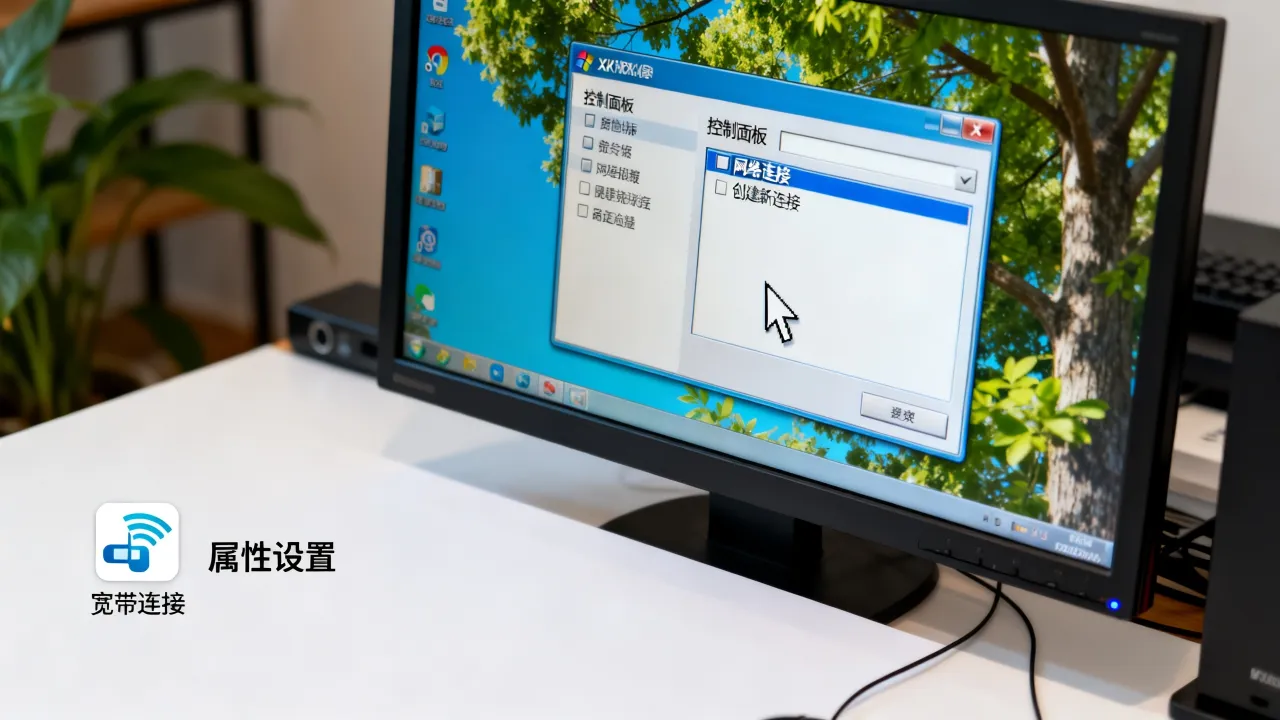 xp怎么在桌面上添加宽带连接服务器，宽带连接图标不见了怎么办
