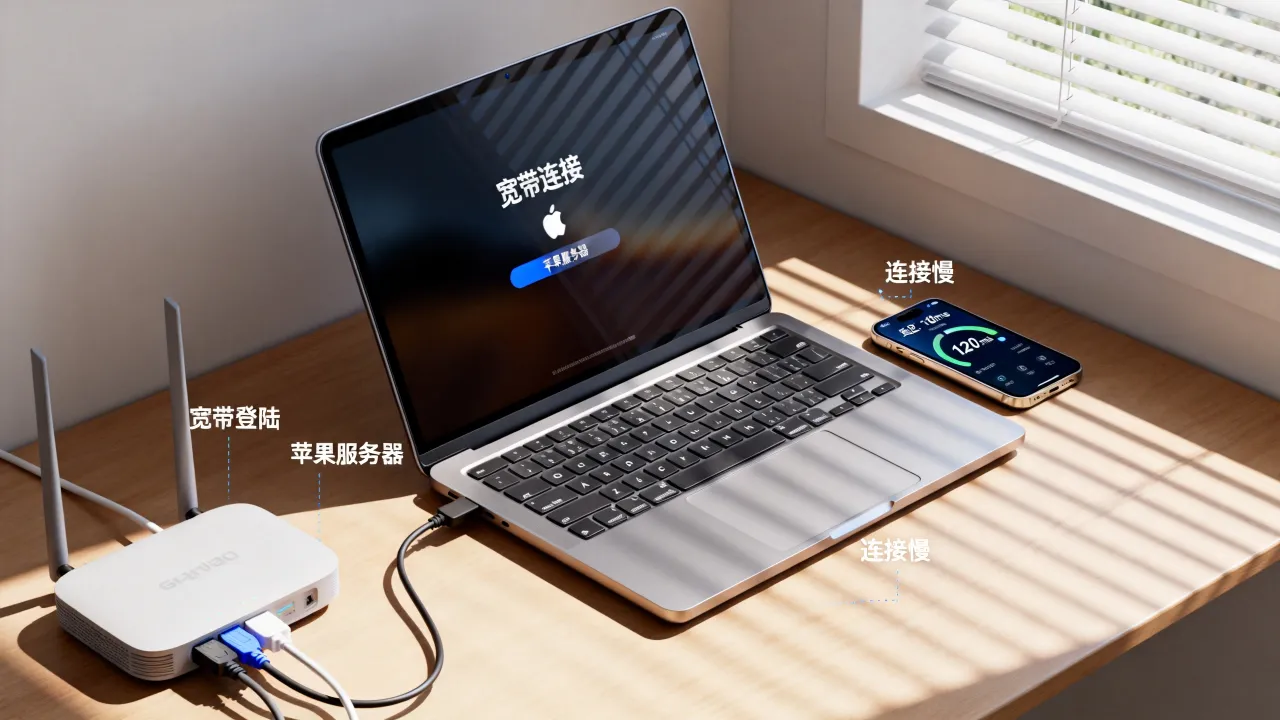 宽带登陆苹果服务器慢怎么解决?,为什么苹果服务器连接慢