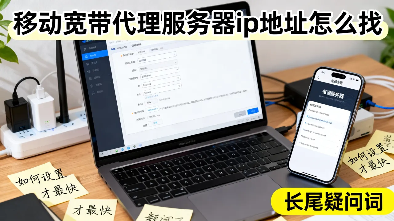 移动宽带代理服务器ip地址怎么找?如何设置才最快,长尾疑问词