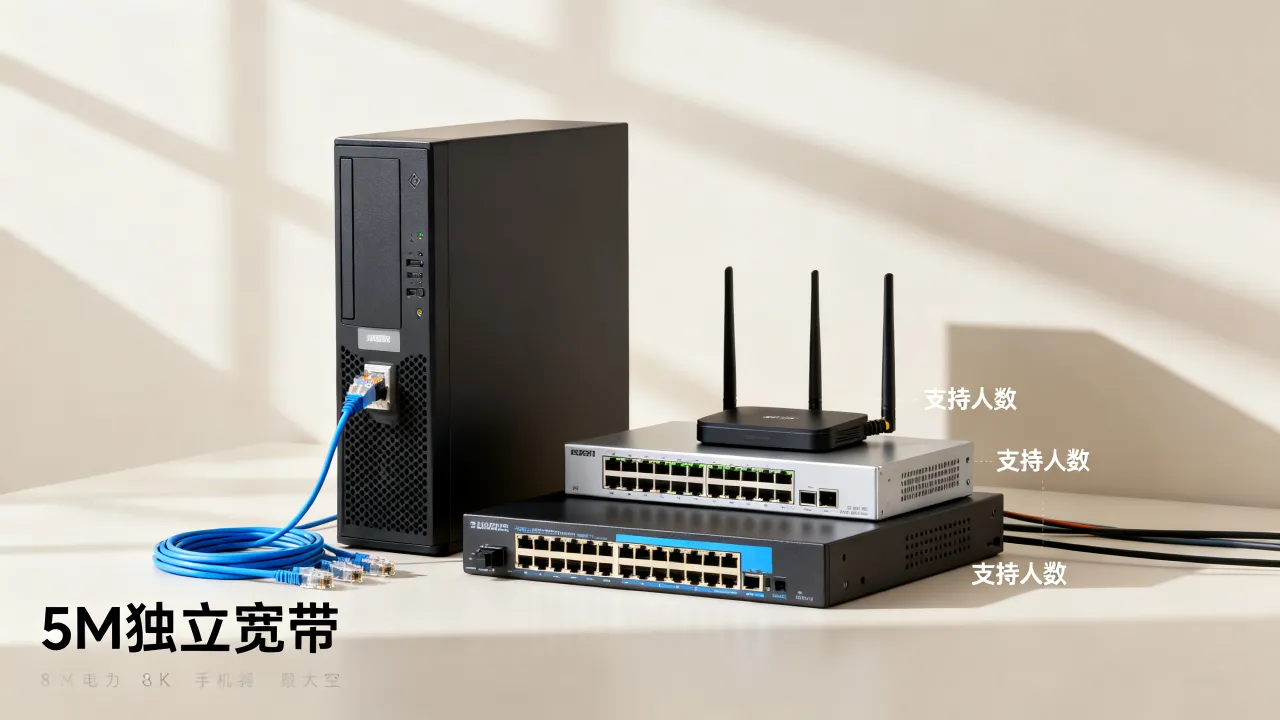 服务器5m独立宽带够用吗，5m带宽能支持多少人同时访问？
