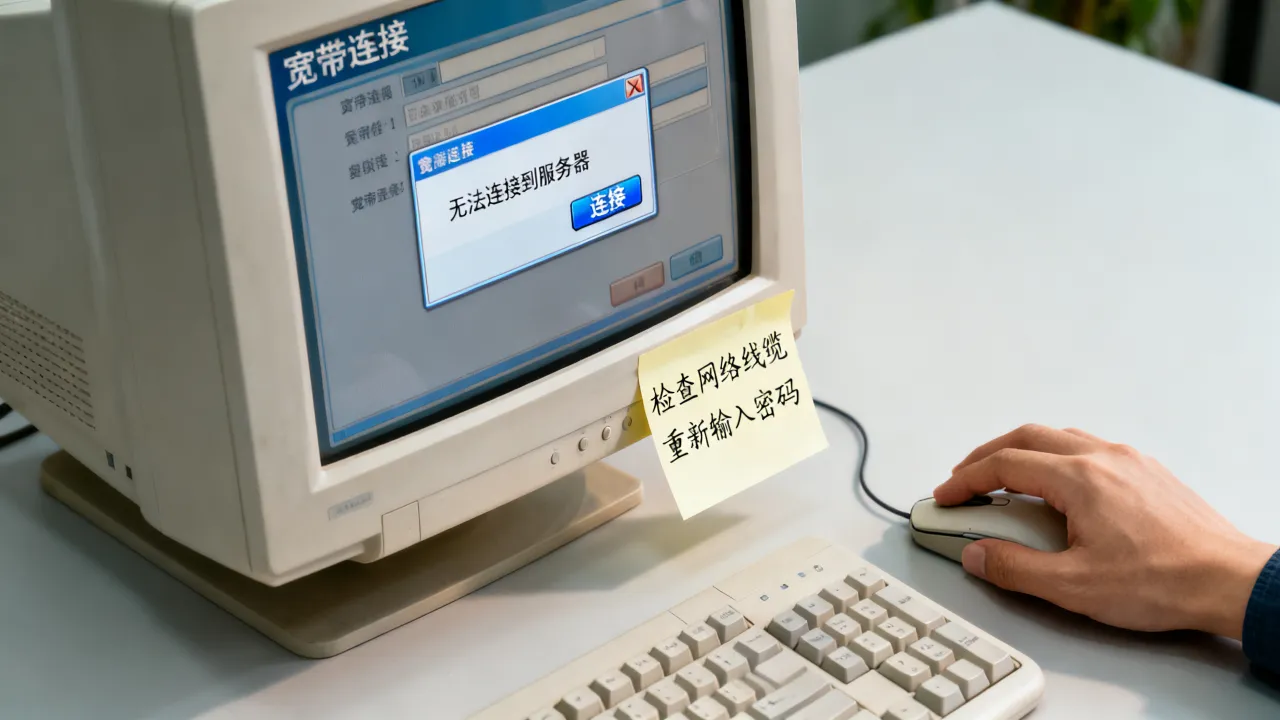 XP怎么重新连接宽带连接服务器，XP宽带连接不上服务器怎么办