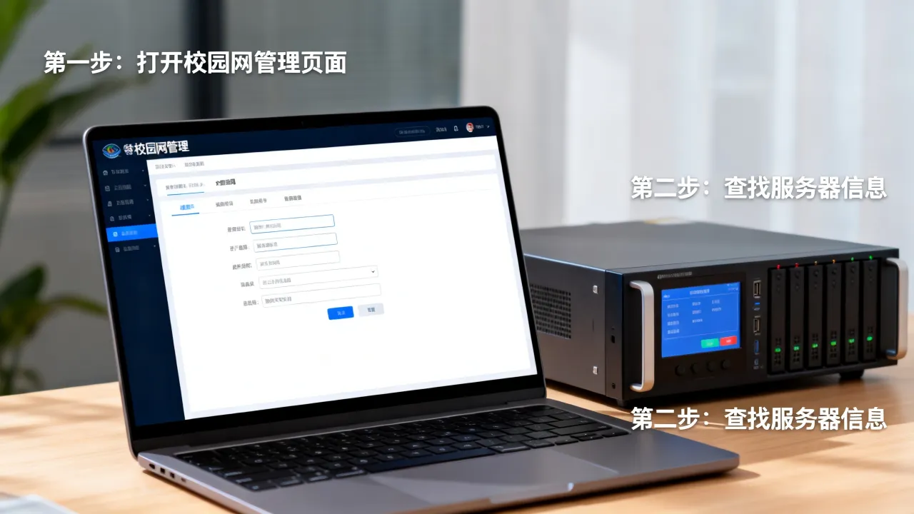 学校宽带服务器名称可以在哪里查看，怎么查询