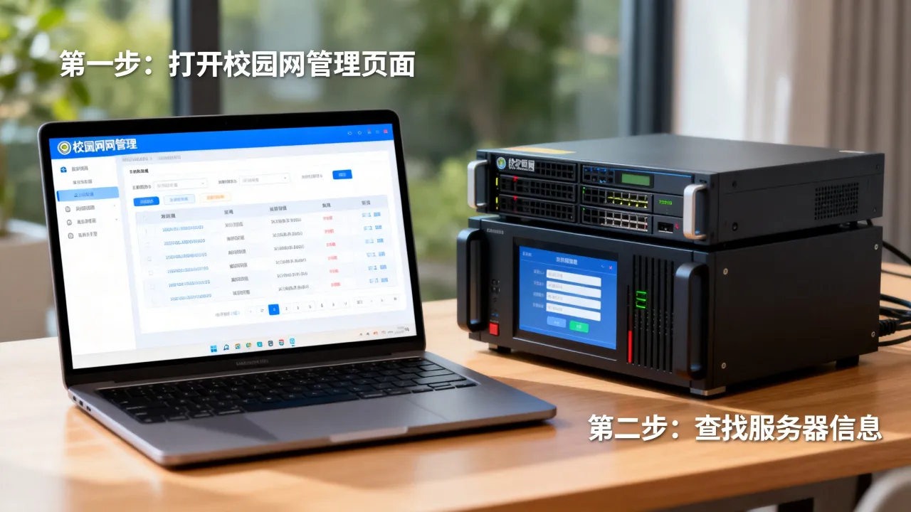 学校宽带服务器名称可以在哪里查看，怎么查询