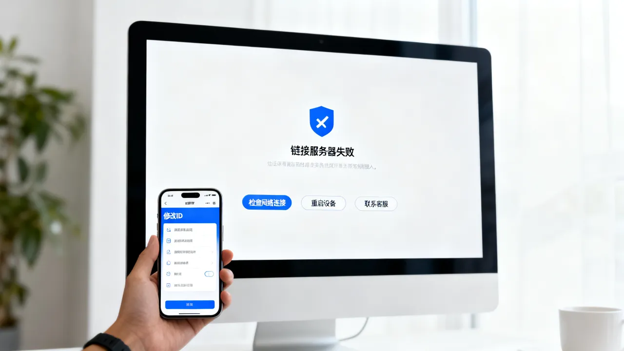 为什么修改id出现链接服务器出现问题,如何解决?