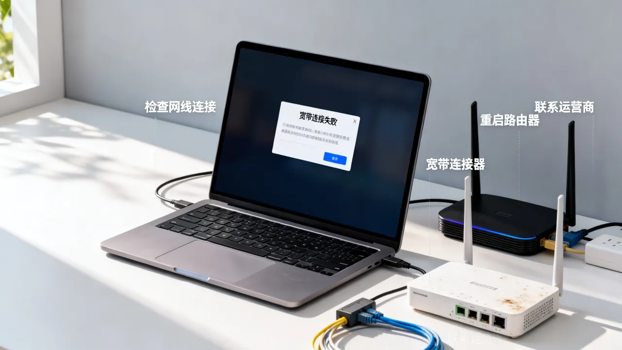 电脑服务器宽带连不上怎么回事，宽带连接失败怎么解决
