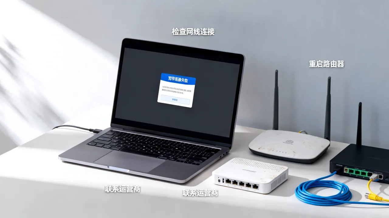 电脑服务器宽带连不上怎么回事，宽带连接失败怎么解决