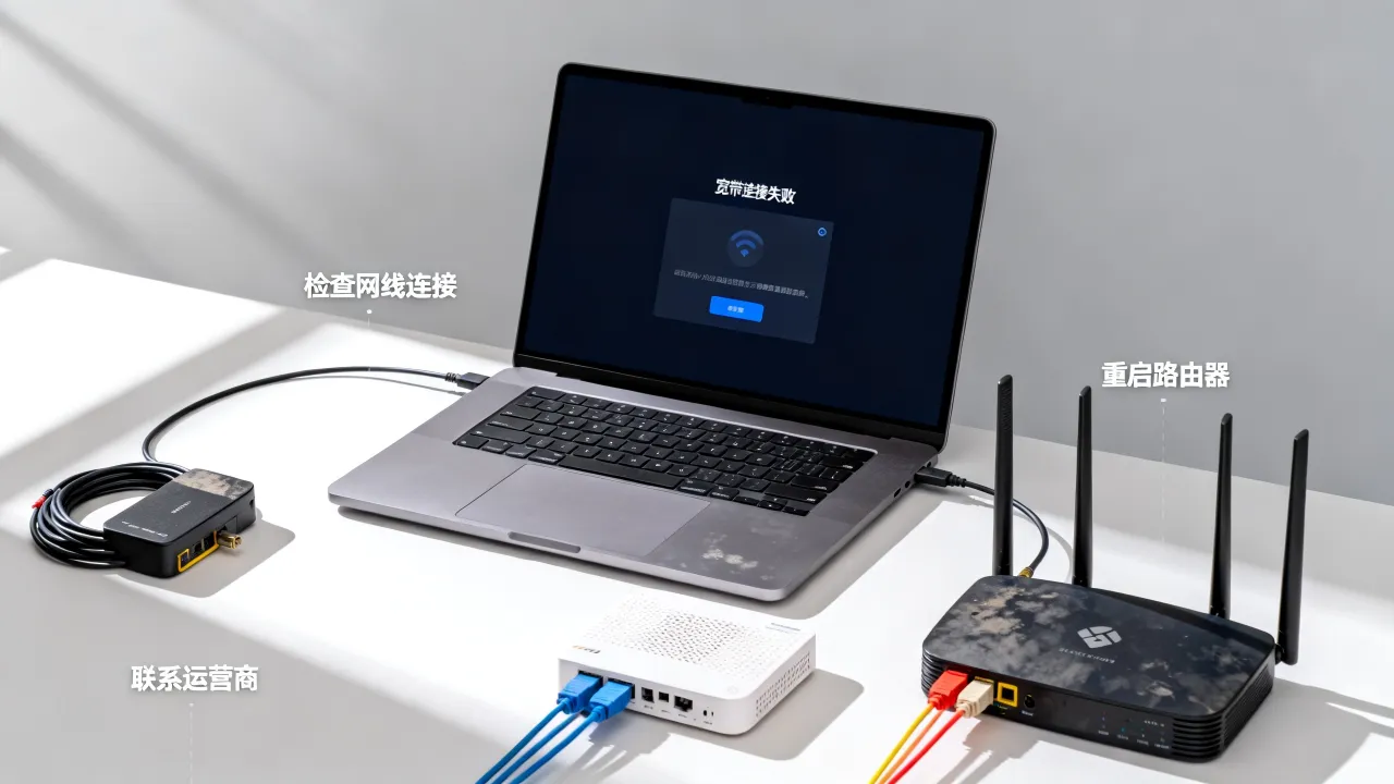 电脑服务器宽带连不上怎么回事，宽带连接失败怎么解决