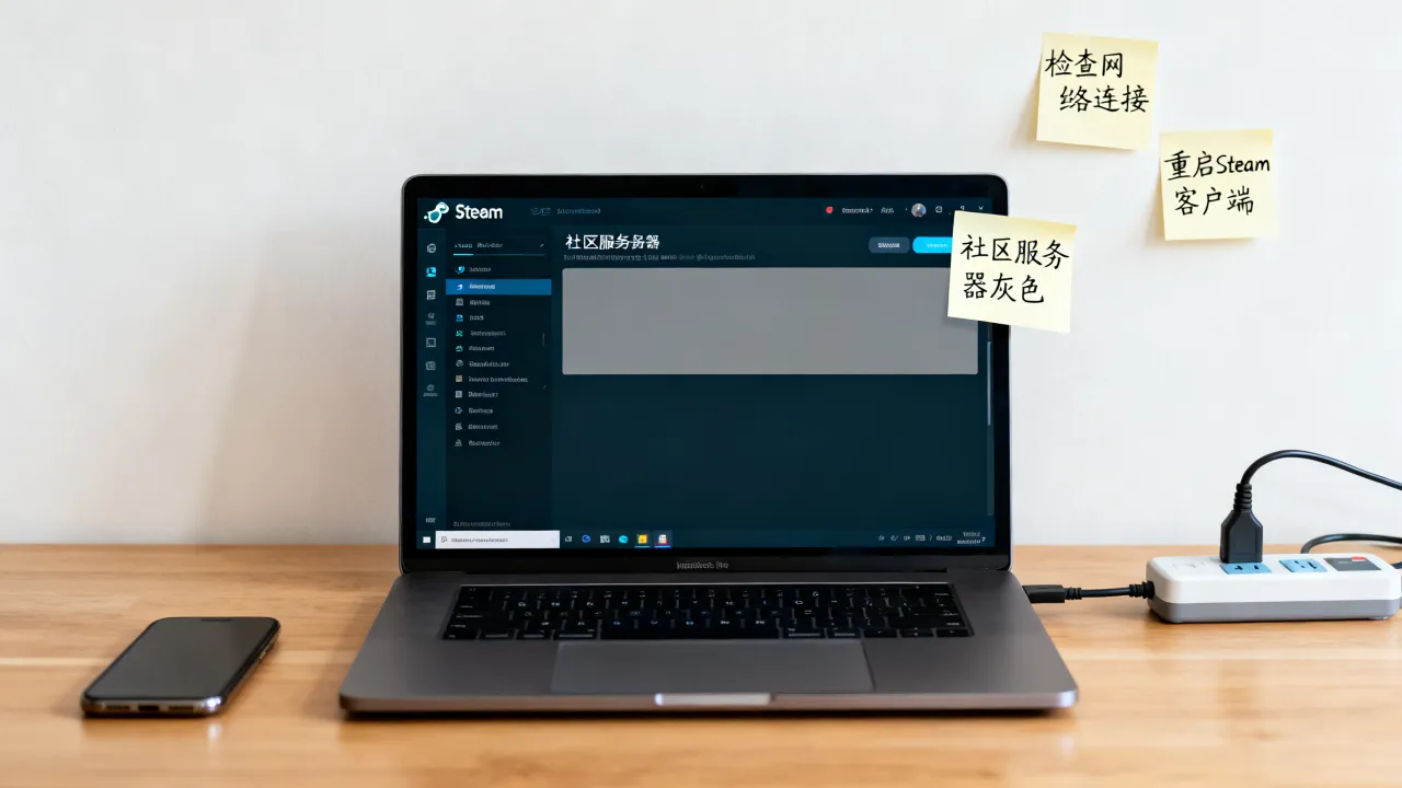 为什么steam的社区服务器是灰色的，steam社区打不开怎么办
