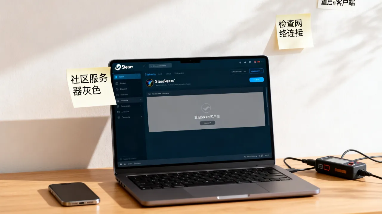 为什么steam的社区服务器是灰色的，steam社区打不开怎么办