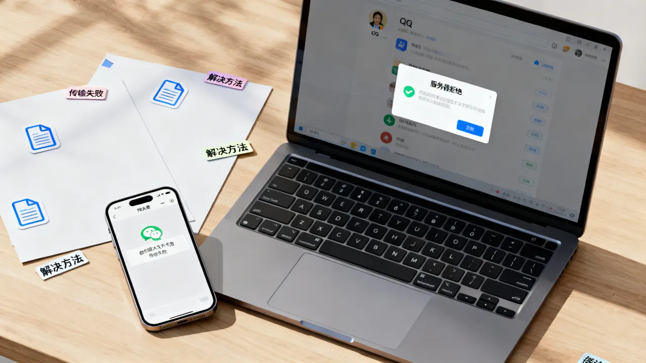 QQ发文件为什么服务器拒绝呢，微信传输大文件失败怎么解决