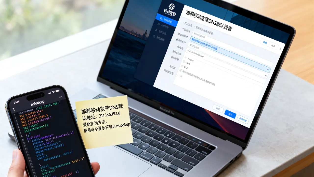 邯郸移动宽带DNS服务器默认地址是多少？怎么查最快？