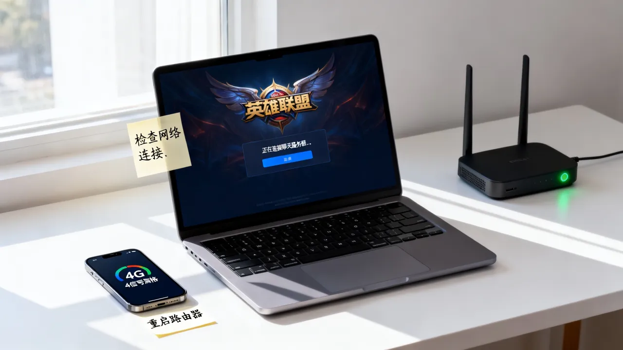 为什么lol一直在登录聊天服务器，一直连接不上怎么办？