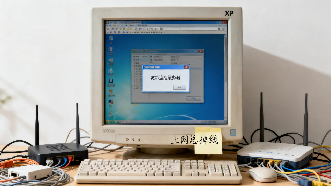 xp一开浏览器就提示宽带连接服务器，电脑上网总掉线怎么回事