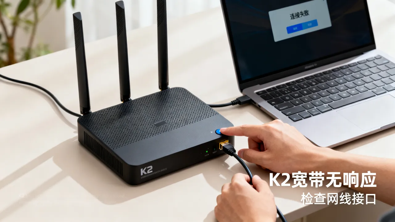K2宽带服务器无响应怎么办，宽带连接不上是什么原因？