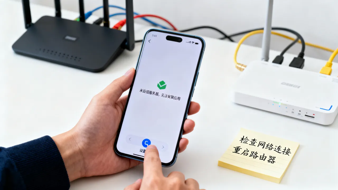 为什么下载app时显示未连接服务器，手机无法安装应用怎么办