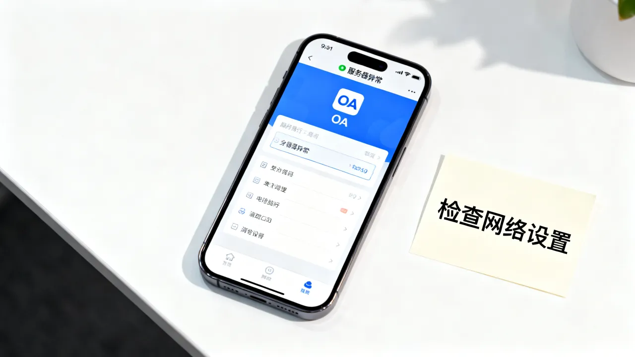 苹果手机用OA为什么会服务器异常，怎么办？