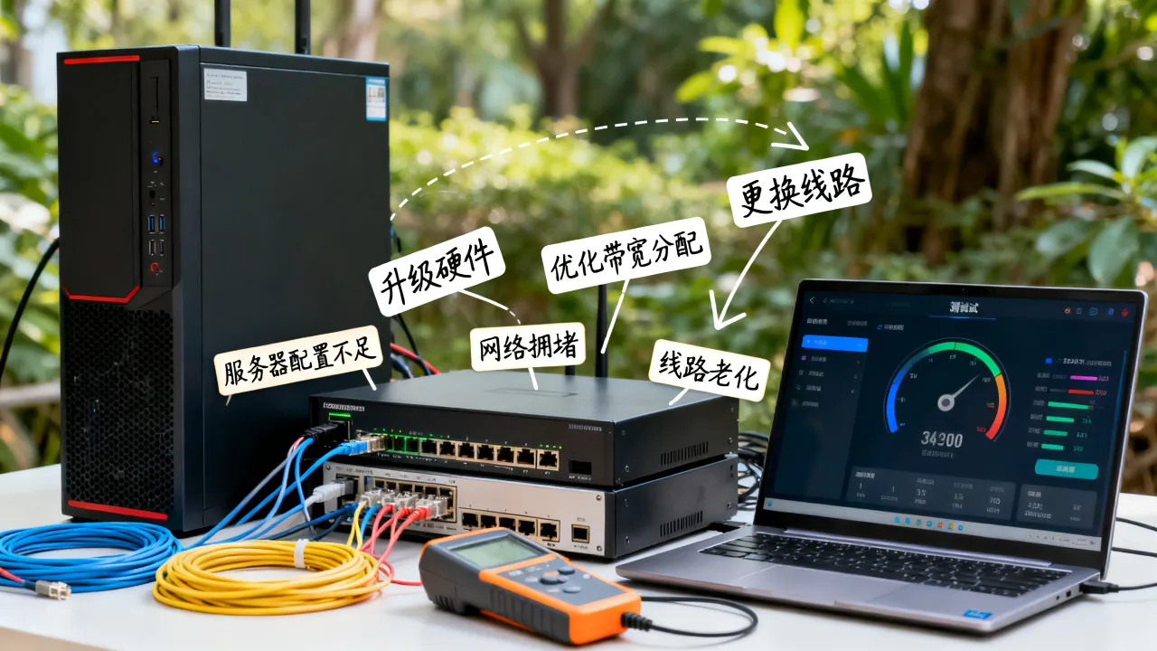 百兆宽带服务器速度慢是什么原因，怎么解决？