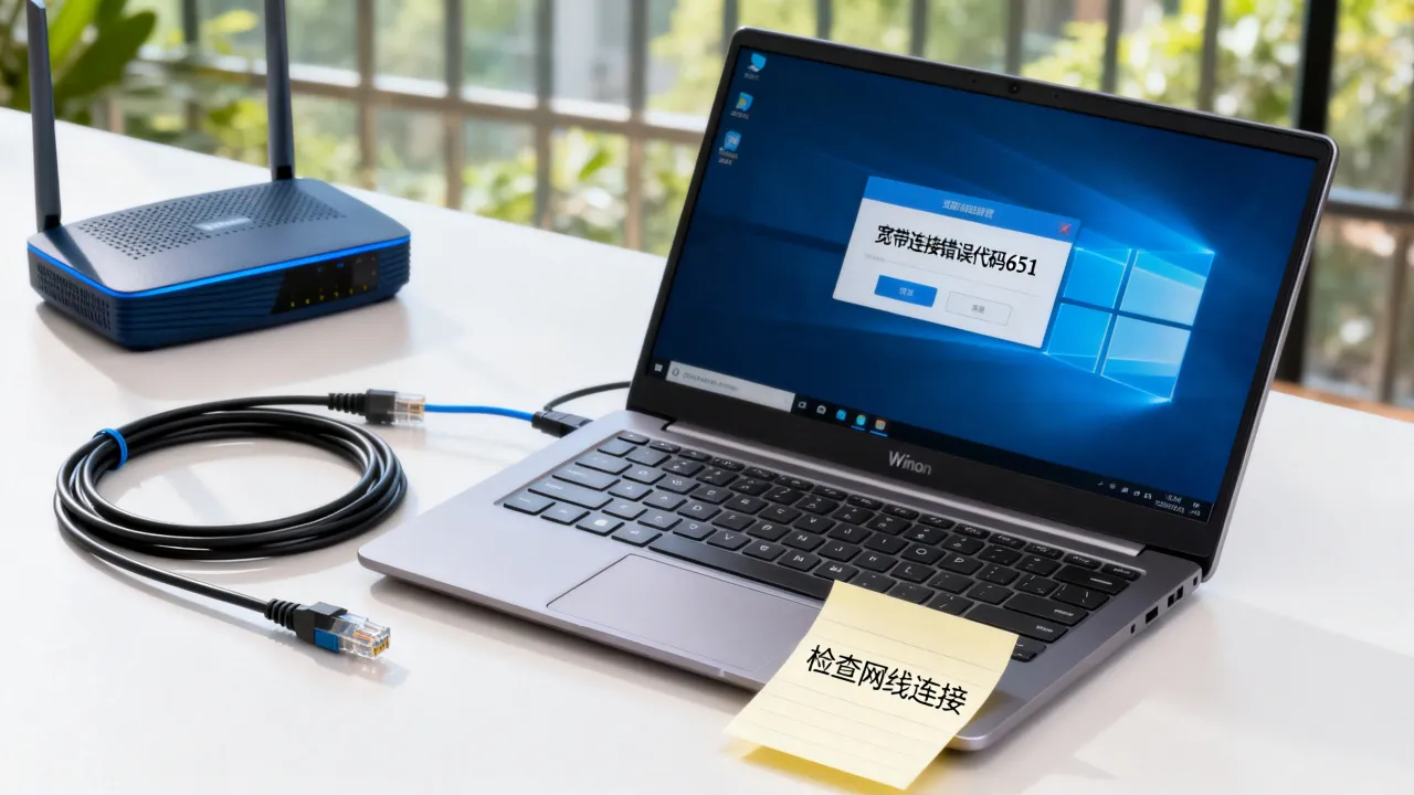 Win10电信宽带无法连接网络连接服务器怎么办，宽带连接错误代码651如何解决？