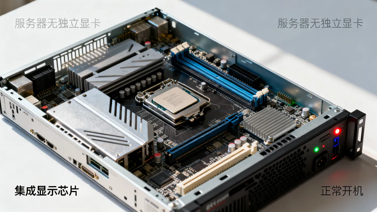 为什么服务器没显卡，服务器不带显卡能正常开机吗