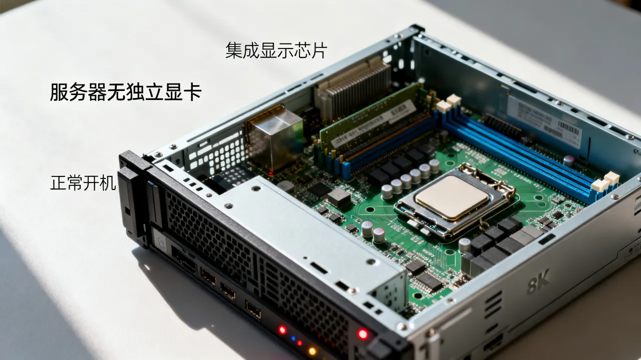 为什么服务器没显卡，服务器不带显卡能正常开机吗