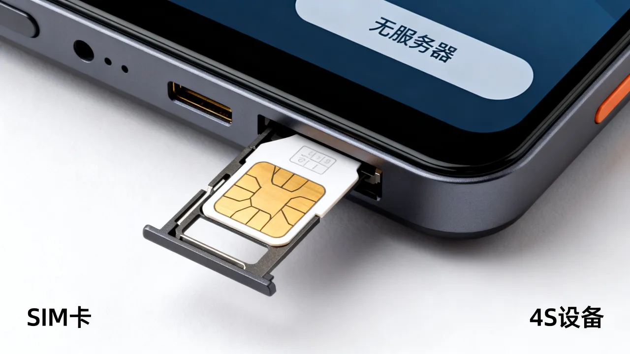 为什么卡装在4s上无服务器，是什么情况？