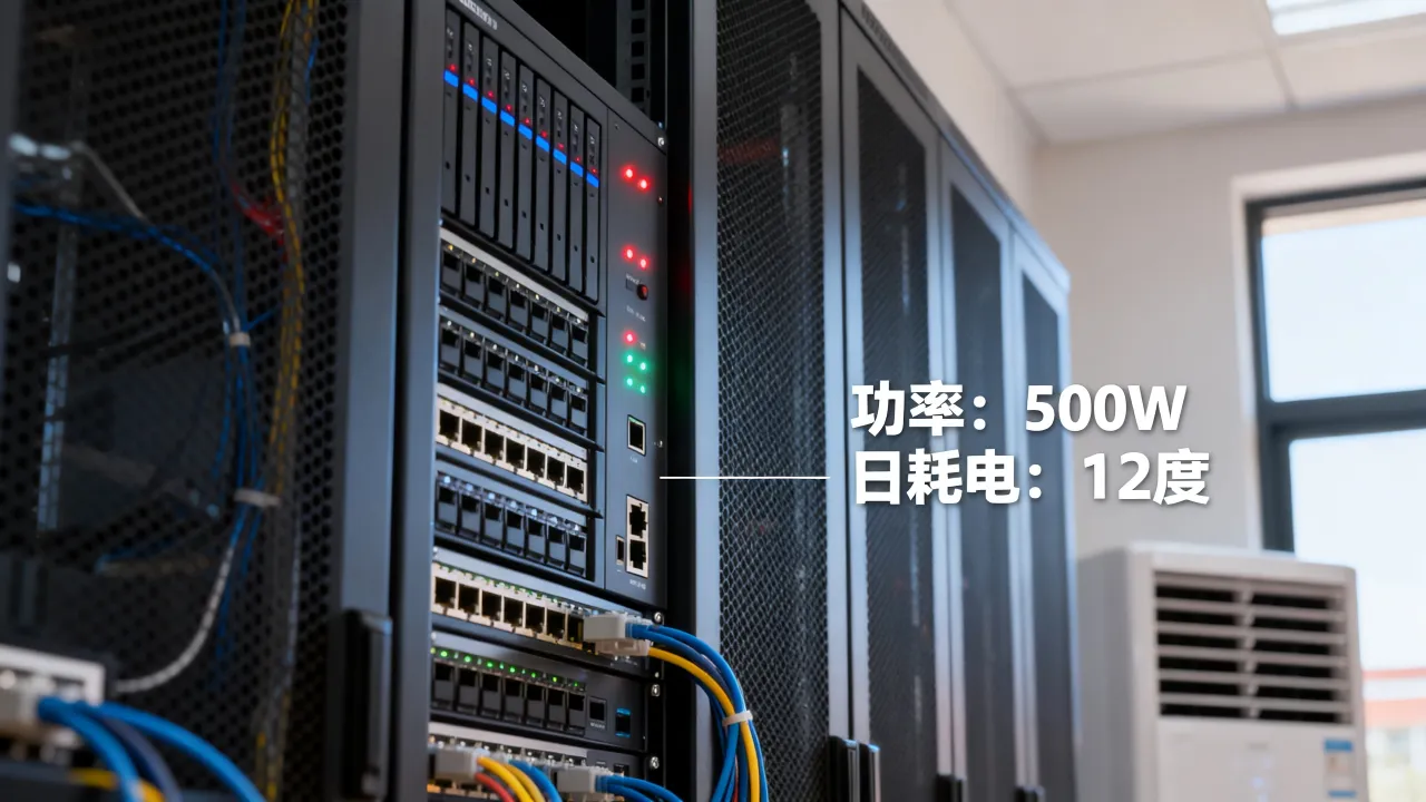 学校宽带服务器耗电吗，一天24小时要多少度电