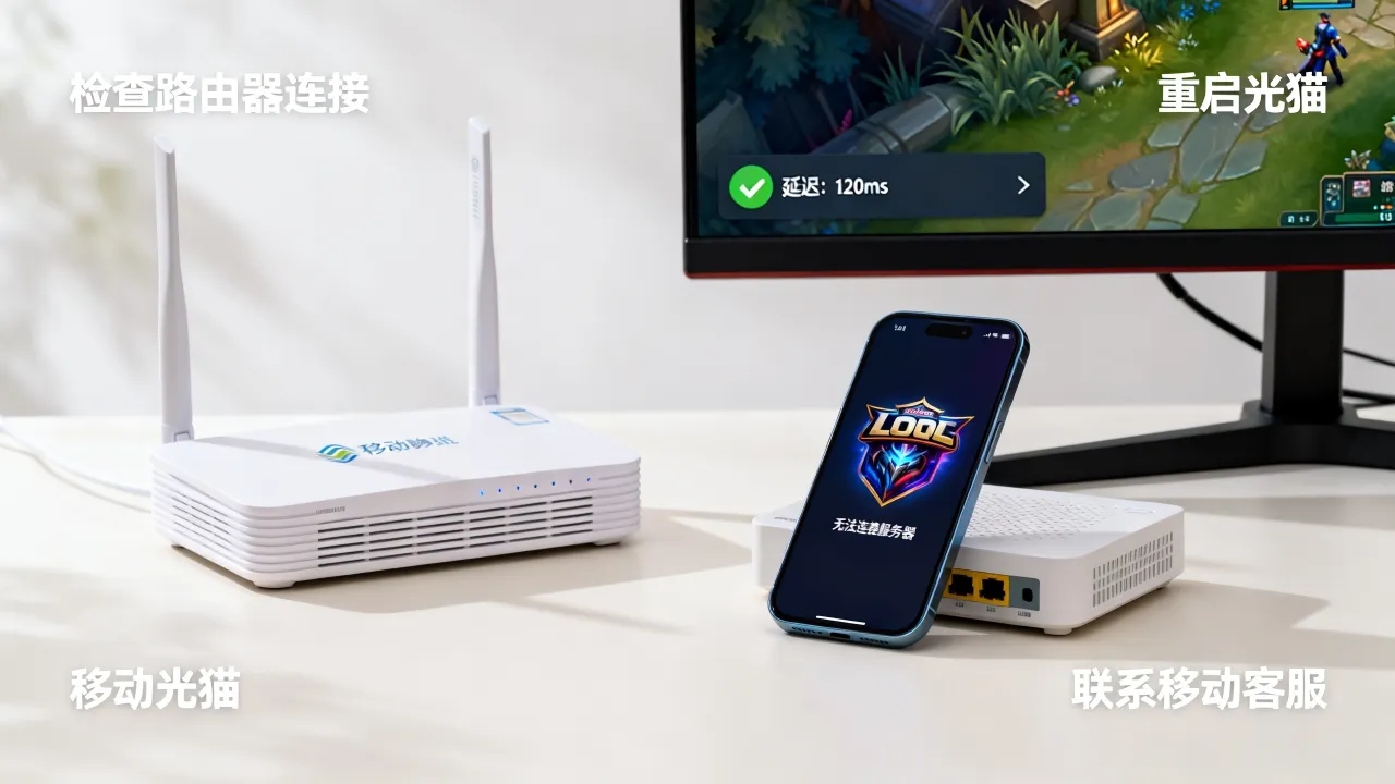 移动宽带玩lol连不上服务器怎么办，移动网络延迟高如何解决