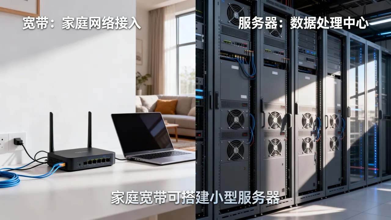 宽带和服务器有什么区别，家庭宽带能搭建服务器吗