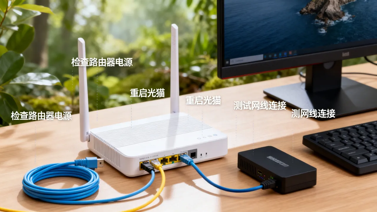 今天宽带连不上服务器怎么办,宽带网络故障快速排查方法