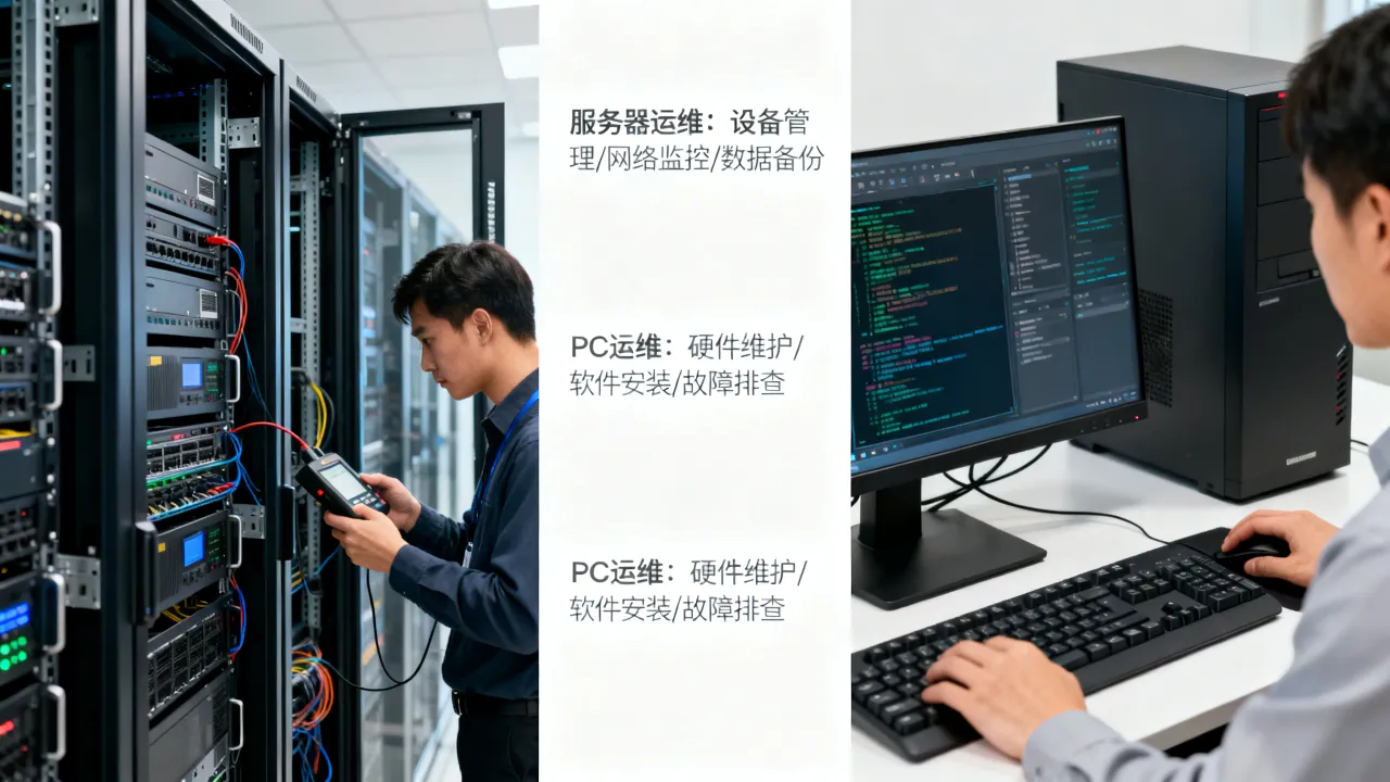服务器运维和PC运维有啥区别？两者工作内容有何不同？